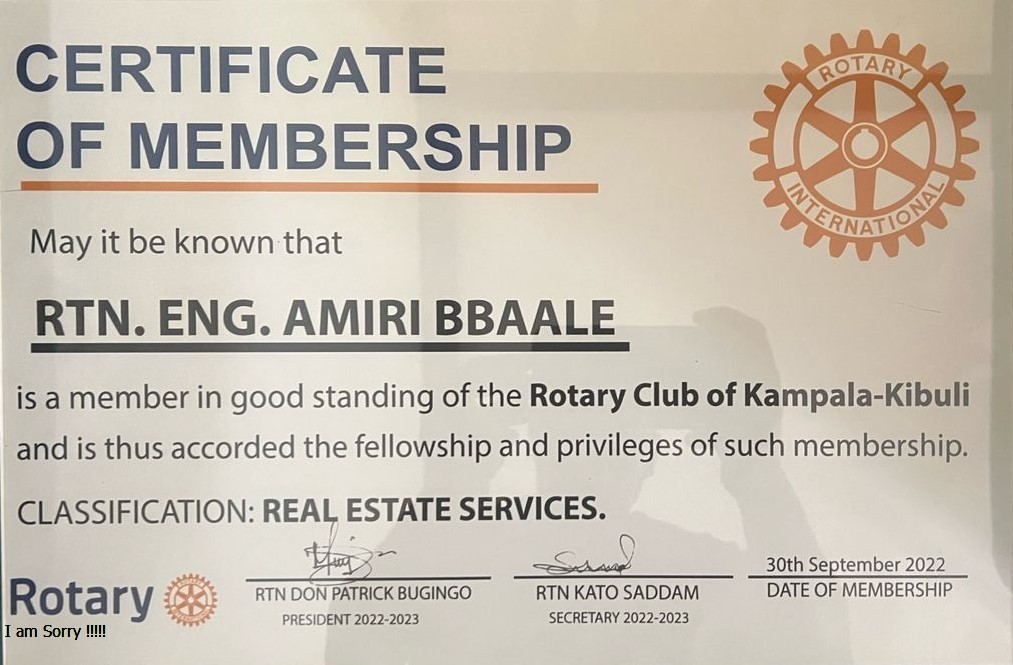 Rotary Certificate